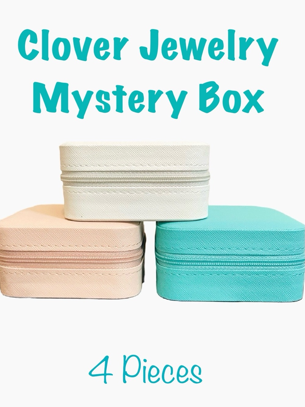 4 Pc Clover Jewelry Mystery Box Travel Jewelry Box Gold Filled Plated Stainless
